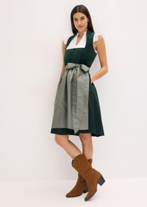 Dirndl mit Samt-Mieder und Satin-Schürze (2-tlg.Set) in grün, Grösse 46, bonprix