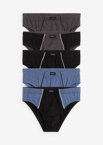Slip mit Baumwolle (5er Pack) in schwarz, Grösse 4 (S), 95% Baumwolle, bonprix