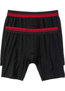 Lange Boxershorts eng mit Baumwolle (2er Pack) in schwarz, Gr&ouml;sse 6 (L), 95% Baumwolle, bonprix