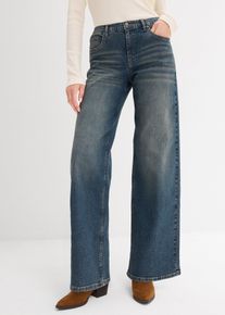 Wide-Leg-Jeans High Waist in blau, Grösse 44, aus über 80% Baumwolle, bonprix