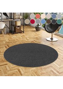 Teppich »Fortis, Schlinge, Made in Netherlands« rund 5 mm Höhe Uni Farben, gekettelt, strapazierfähig, Wohnzimmer , schwarz , my home ,...