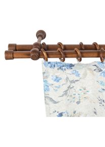 SN DECO GROUP, SN DECO GROUP Gardinenstange &raquo;Cafiro&laquo; 2 l&auml;ufig-l&auml;ufig Fixmass 28 mm, Holz, verschiedene L&auml;ngen und Farben, Komplettset, walnussfarben, 