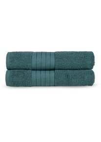 Badetücher »Uni«, (Set, 2 St., 2 Badetücher (70x140 cm), Baumwolle, Walkfrottee, Bordüre, 500 GSM, Einfarbig, Ohne Aufhängung , grün , Good Morning