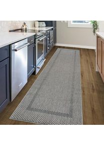 my home Teppich »Venedig Bordüre auch als Läufer erhältlich« rechteckig 3 mm Höhe In- und Outdoor geeignet, Sisal-Optik, Wetterfest & UV-beständig , grau ,...