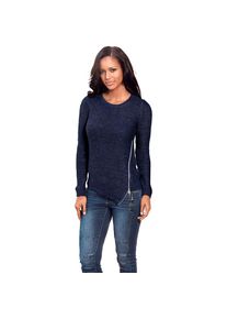 Rick Cardona by heine , Rundhalspullover »Rundhals-Pullover« , blau , Trendstarker Asymmetrischer Look mit Zipper