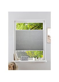 Plissee »WILLA« Lichtschutz ohne Bohren verspannt NEUHEIT in Leinenoptik , grau , my home , Obermaterial: 100% Polyester