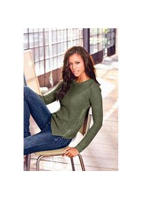 Rick Cardona by heine , Rundhalspullover »Rundhals-Pullover« , grün , Trendstarker Asymmetrischer Look mit Zipper