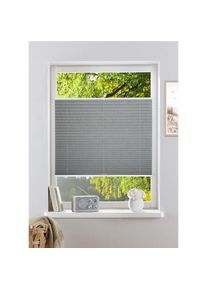 Plissee »Willa« verdunkelnd ohne Bohren verspannt NEUHEIT in Leinenoptik , grau , my home , Obermaterial: 100% Polyester