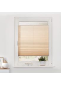 Plissee »Plissee Klemmfix, ohne Bohren, verspannt« blickdicht ohne Bohren verspannt lichtdurchlässig, blickdicht , beige , LICHTBLICK ORIGINAL