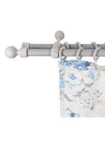 Gardinenstange »Giro« 2 läufig-läufig Fixmass 28 mm, Holz, verschiedene Längen und Farben, Komplettset , grau , SN DECO GROUP