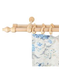 SN DECO GROUP, SN DECO GROUP Gardinenstange &raquo;Filigrano&laquo; 2 l&auml;ufig-l&auml;ufig Fixmass 28 mm, Holz, verschiedene L&auml;ngen und Farben, Komplettset, naturfarben,
