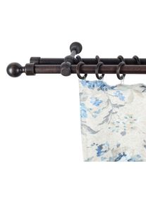 Gardinenstange »Giro« 2 läufig-läufig Fixmass 28 mm, Holz, verschiedene Längen und Farben, Komplettset , grau , SN DECO GROUP