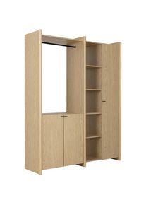 Gami , Garderobenschrank »GALYS Garderobenschrank« , Das hohe Stauraummöbel GALYS bietet sowohl geschlossene als auch offene Aufbewahrungsbereiche.
