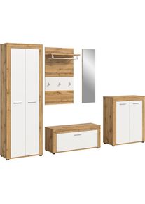 Inosign , Garderoben-Set »Aosta«, (Set, 5 St.), Aosta, Höhe 191 cm, 5-tlg. Garderobenset, Flur, Diele , weiss , Masse B/H/T ca.: 285 x 191 x 35 cm...