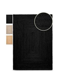 Teppich »Nele Juteteppich Naturfaser« rechteckig 6 mm Höhe geflochtener Wendeteppich aus 100% Jute, quadratisch und als Läufer , grau , carpetfine...