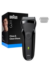 Braun , Elektrorasierer »Series 3 300s«, 3 flexible Klingen , schwarz , Bis zu 30 Minuten Akkulaufzeit und 5 Minuten Schnellladung für eine Rasur