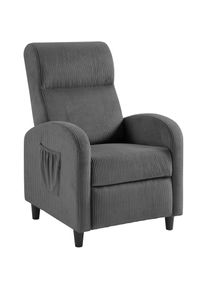 Relaxsessel »Tom«, mit Relaxfunktion, inklusive seitlicher Tasche, TV-Sessel mit Funktion , grau , ATLANTIC HOME COLLECTION