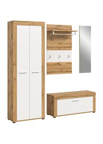 Inosign , Garderoben-Set »Aosta«, (Set, 4 St.), Aosta, Höhe 191 cm, 4-tlg. Garderobenset, Flur, Diele , weiss , Masse B/H/T ca.: 184 x 191 x 35 cm...
