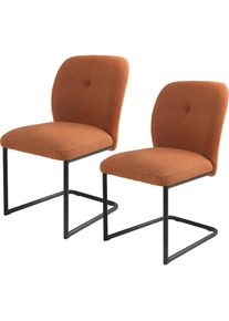 Freischwinger »PEBBLE CHAIR«, (Set), 2 St., Webstoff Bouclé, Esszimmerstuhl, Freischwinger, 140 kg belastbar, Rundrohrgestell , Tom Tailor HOME