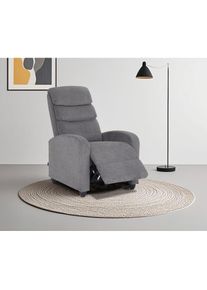 Relaxsessel »BERVILLE, TV-Sessel, Ruhesessel mit Schlaffunktion, Webstoff«, Liegesessel mit manueller Relaxfunktion , grau , Home Affaire