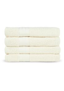 Handtücher »Uni«, (Set, 4 St., 4 Handtücher (50x100 cm), Baumwolle, Walkfrottee, Bordüre, 500 GSM, Einfarbig, ohne Aufhängung , beige , Good Morning