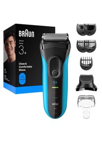 Braun , Elektrorasierer »Series 3+ 3010BT«, 6 St. Aufsätze, 3 flexible Klingen, effizienter MicroComb Mitteltrimmer , schwarz , Der Rasierer ist...