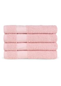 Handtücher »Uni«, (Set, 4 St., 4 Handtücher (50x100 cm), Baumwolle, Walkfrottee, Bordüre, 500 GSM, Einfarbig, ohne Aufhängung , rosa , Good Morning