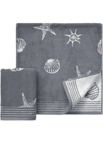 Handtücher »Seashell«, (2 St.), mit Muschelmuster , grau , Dyckhoff