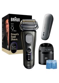 Braun , Elektrorasierer »Series 9 9675cc«, Smart Care Center, integrierter Präzisionstrimmer, 5+1 ultradünne Präzisionsklingen, Ladeetui, 6-in-1...