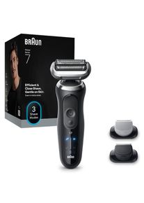 Braun , Elektrorasierer »Series 7 72-N1620s«, 2 St. Aufsätze, Bis zu 60 Min Akku, +2 Aufsätze, 100% wasserdicht, Made in Germany , schwarz ,...