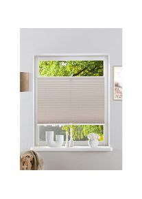 Plissee »WILLA«, Lichtschutz, ohne Bohren, verspannt, NEUHEIT in Leinenoptik , beige , my home