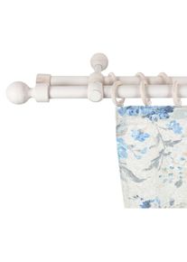 SN DECO GROUP, SN DECO GROUP Gardinenstange &raquo;Giro&laquo; 2 l&auml;ufig-l&auml;ufig Fixmass 28 mm, Holz, verschiedene L&auml;ngen und Farben, Komplettset, wei&szlig; antikfarben,