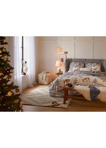 Bettw&auml;sche mit Rehdesign in grau, 135x200 cm, 100% Baumwolle, bonprix