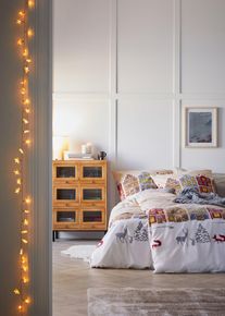 Bettw&auml;sche mit winterlichem Design in beige, 135x200 cm, 100% Baumwolle, bonprix