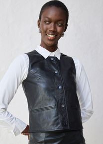 Weste aus Lammnappa in schwarz, Gr&ouml;sse 38, bonprix