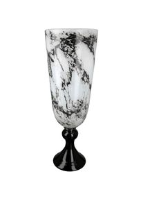 Tischvase »Pokal Vase Trophy, mit Marmorfinish«, (1 St.), dekorative Vase aus Glas, Blumenvase , schwarz-weiss , Casablanca by Gilde