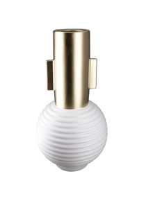 Tischvase »Cascade, Dekovase«, (1 St.), Vase aus Keramik, mit Rillenstruktur, Höhe ca. 42 cm , beige , Gilde