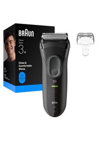 Braun , Elektrorasierer »Series 3+ 3000s«, 3 flexible Klingen, effizienter MicroComb Mitteltrimmer , schwarz , Der Rasierer ist wasserdicht und der...