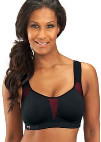 H.I.S. Witt Damen Sport-BH, schwarz-pink, Größe 100C, 90% Polyester, 10% Elasthan