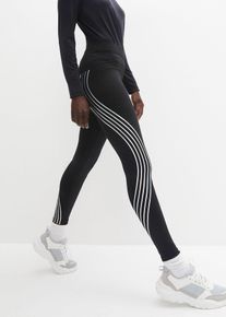 Thermo Sport-Leggings mit reflektierenden Details kn&ouml;chelfrei in schwarz, Gr&ouml;sse 40/42 (M), bonprix