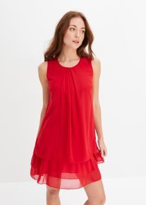 Chiffon-Kleid in rot, Gr&ouml;sse 34, bonprix