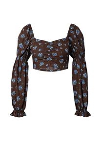 MONKI, Femmes Chemisier, bleu clair / brun fonc&eacute; / vert