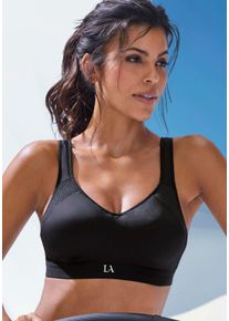 active by Lascana Witt Damen Sport-BH, schwarz, Größe 75B, 54% Polyamid, 32% Baumwolle, 14% Elasthan