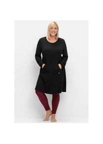 sheego, Unisex, Sweatkleid &raquo;Sweatkleid&laquo;, schwarz, 48/50, Normalgr&ouml;ssen