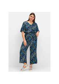 sheego, Unisex, Overall, tiefblau, bedruckt, 40, Normalgr&ouml;ssen