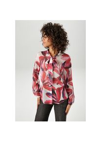 Aniston CASUAL , Schluppenbluse, mit grossflächigen, grafischen Blättern bedruckt - NEUE KOLLEKTION , Leicht transparente Bluse aus zartem Chiffon