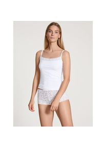 Calida , Spaghettitop »Natural Comfort Lace«, weiche Spitze, elastisch, Single Jersey Qualität, Cotton-Mix , weiss , Damen-Top von Calida