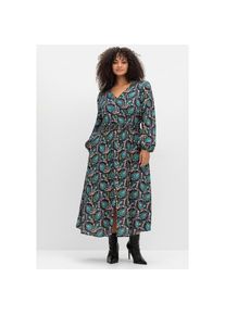 sheego by Joe Browns, Unisex, sheego by Joe Browns Maxikleid &raquo;Kleid&laquo;, schwarz, gemustert, 48, Normalgr&ouml;ssen