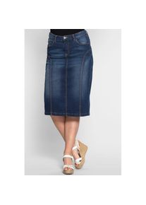 sheego, Unisex, Jeansrock, dunkelblau denim, 56