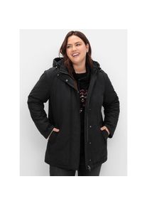 sheego , Damen , Parka mit Kapuze , schwarz